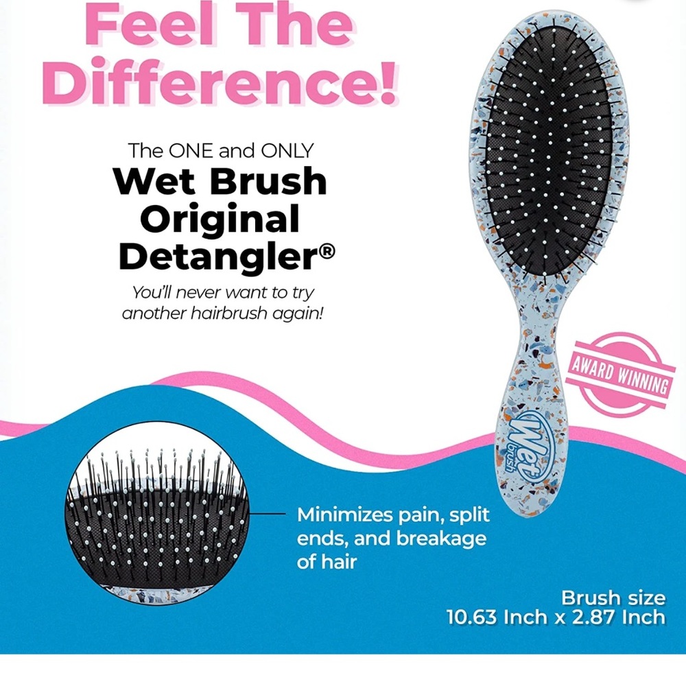 Wet Brush Original Detangler Supercharged Sky Hair Brush - Picture 2 of 7